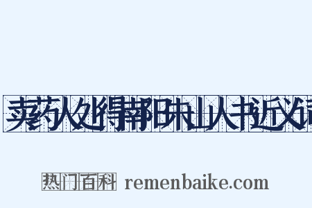 卖药人处得南阳朱山人书近义词是什么意思的图片